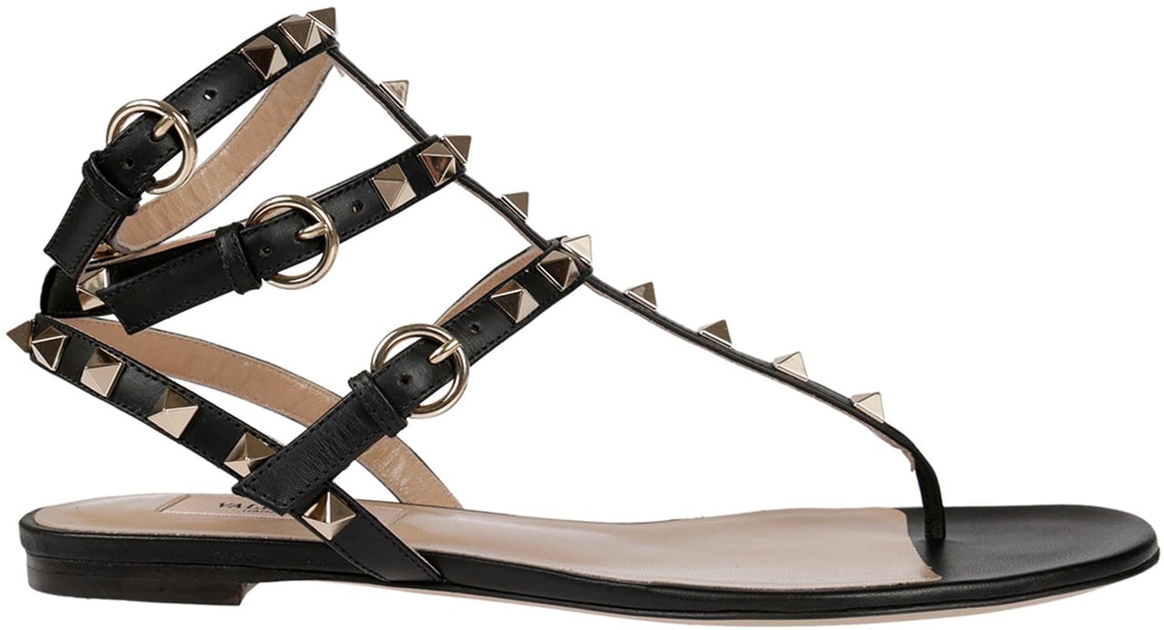 Valentino Valentino Garavani Rockstud Flip-Flop Sandals Zwart