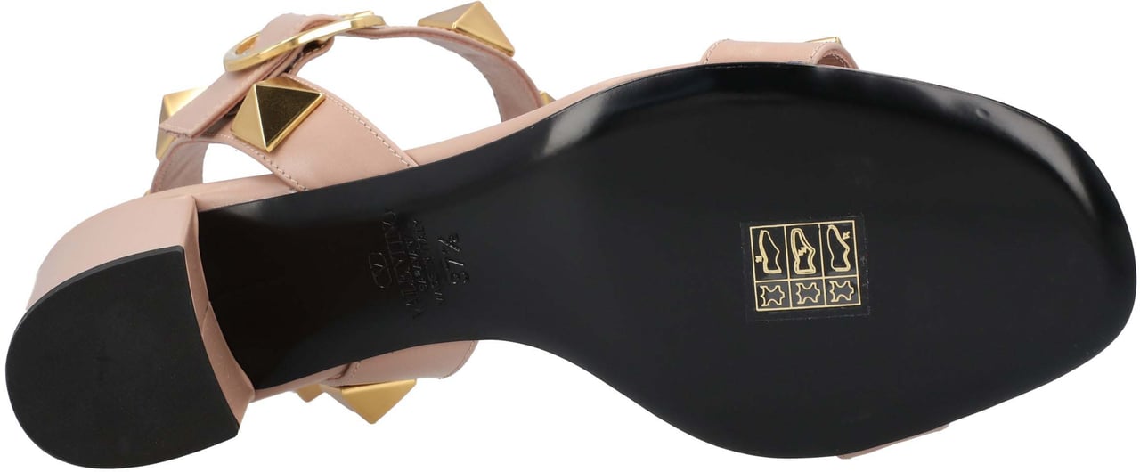 Valentino Roman Stud Calfskin Sandal Roze