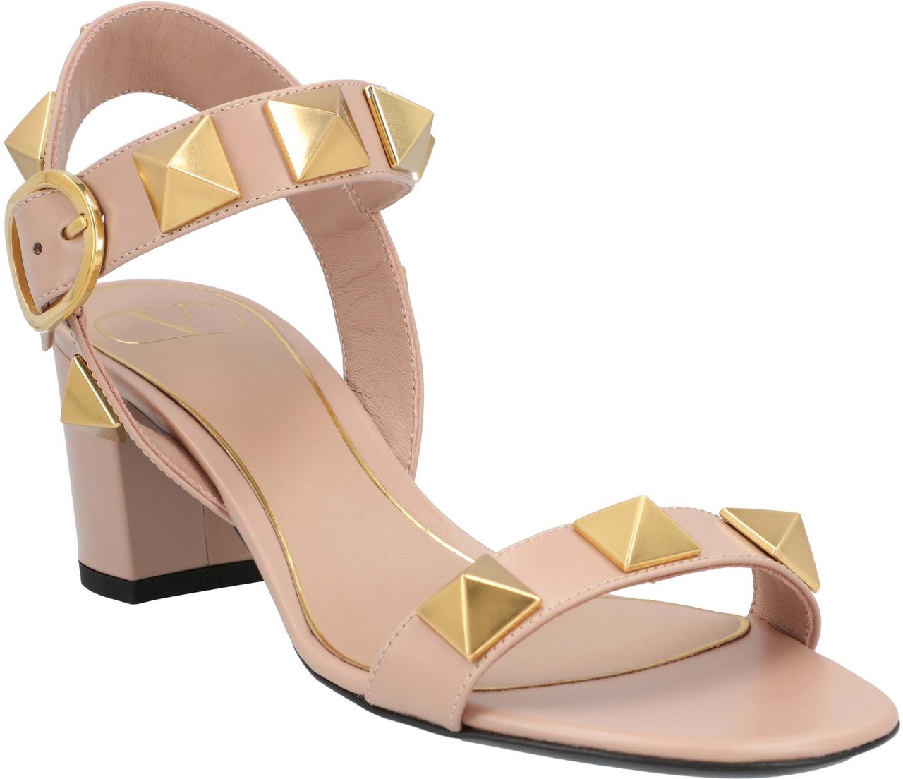 Valentino Roman Stud Calfskin Sandal Roze