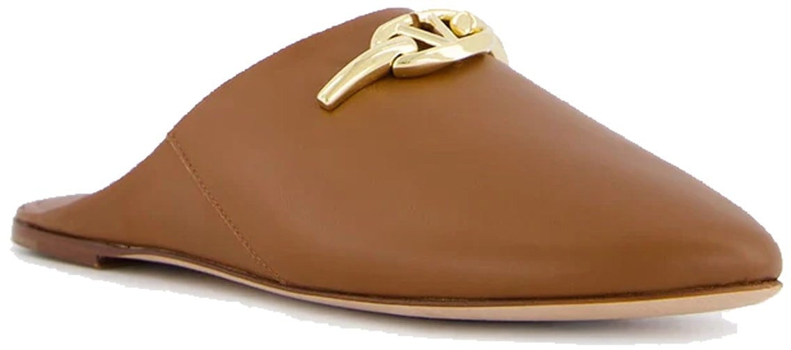 Valentino Valentino Garavani VLogo Signature Leather Mules Bruin