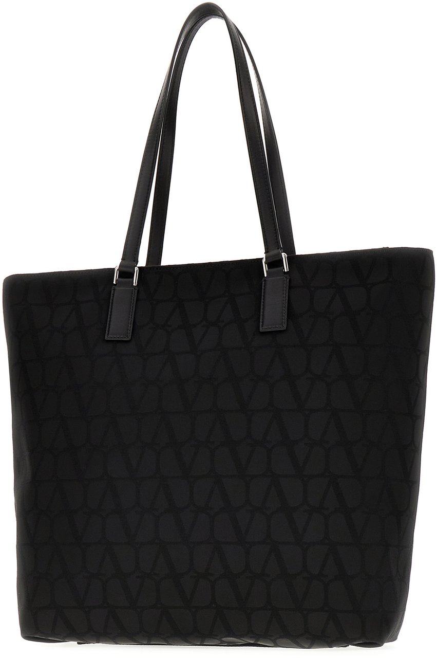 Valentino Valentino Black fabric shopping bag Zwart
