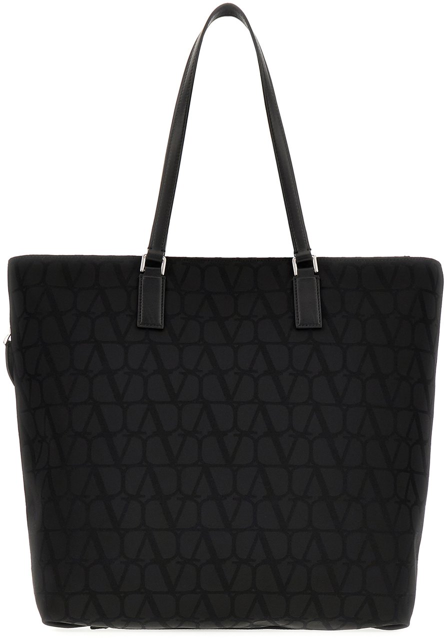 Valentino Valentino Black fabric shopping bag Zwart