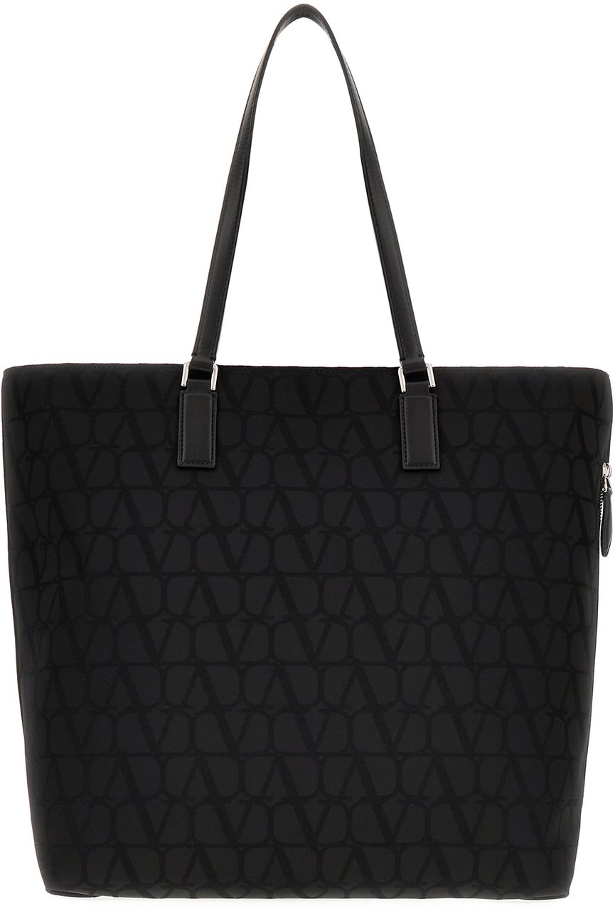 Valentino Valentino Black fabric shopping bag Zwart