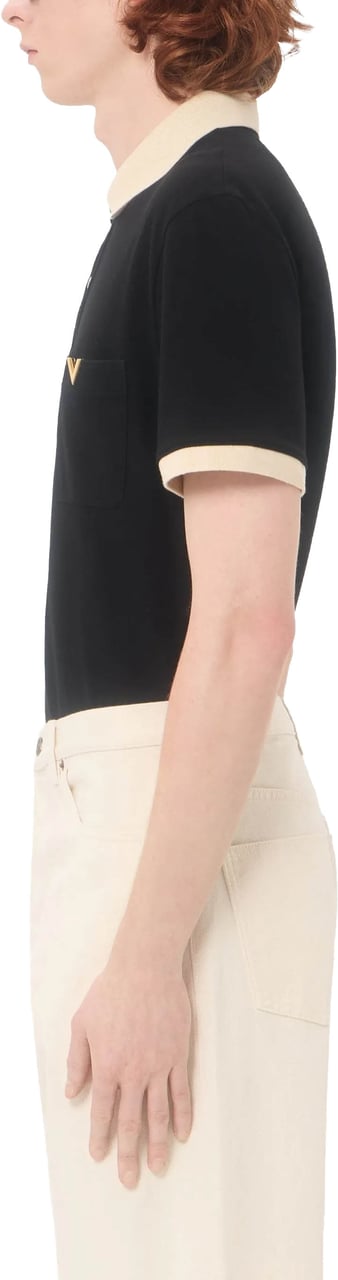 Valentino Polo Jersey Vgold Short-Sleeve Polo Zwart
