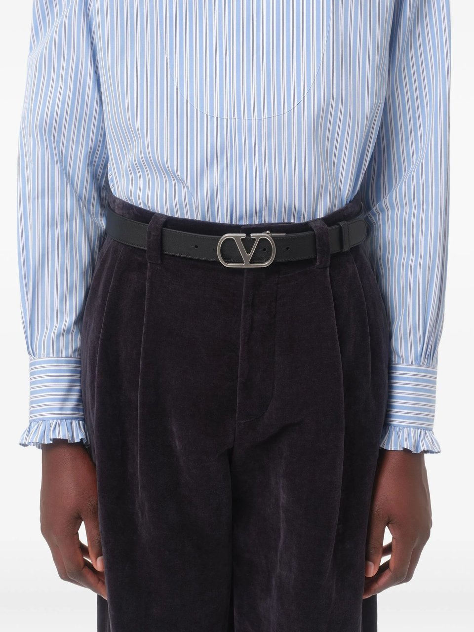 Valentino Black/Navy Belt H. 30 Reversible Belt Grijs