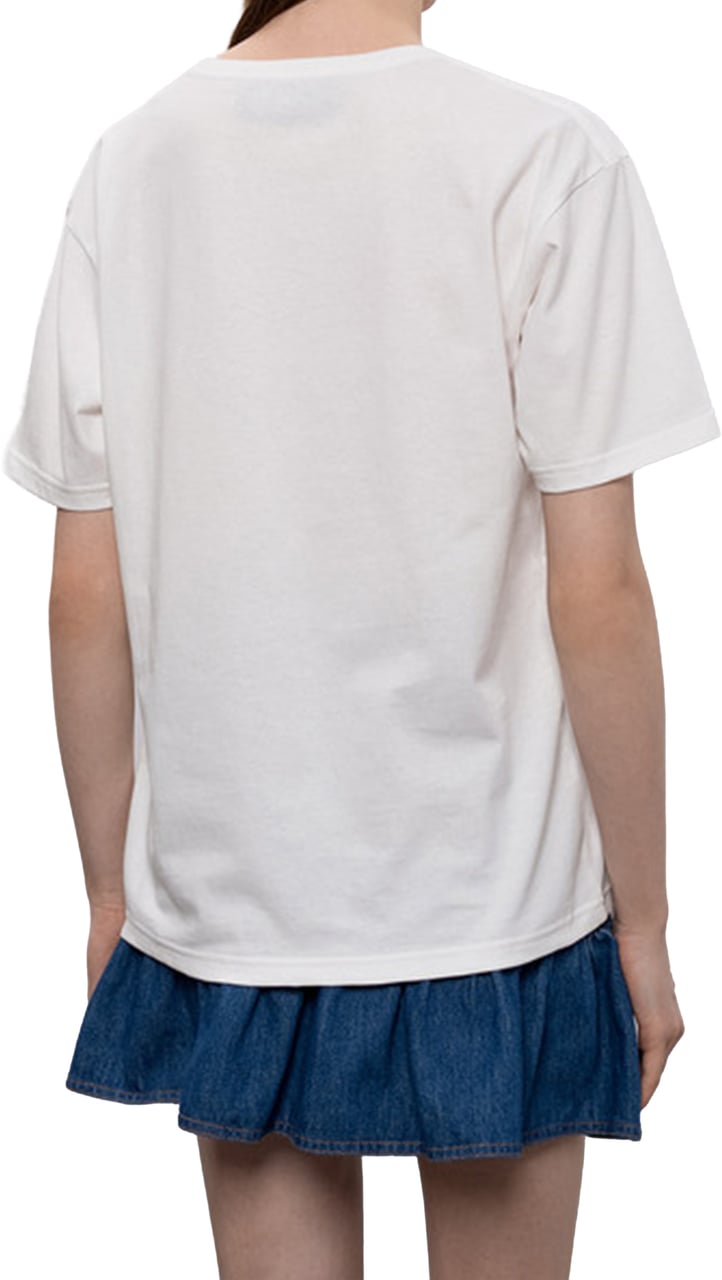 Valentino White Relaxed-Fit Panther Graphic T-shirt Wit