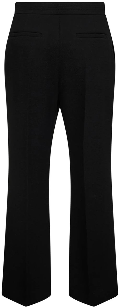 Valentino Black Tailored Wool V-Waistband Cropped Pants Zwart