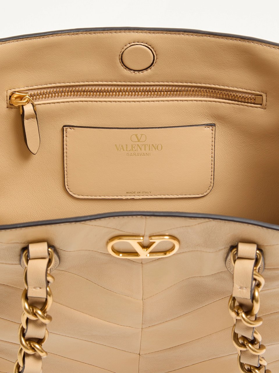 Valentino Black Laseine Chevron Quilted Nappa Tote Bruin
