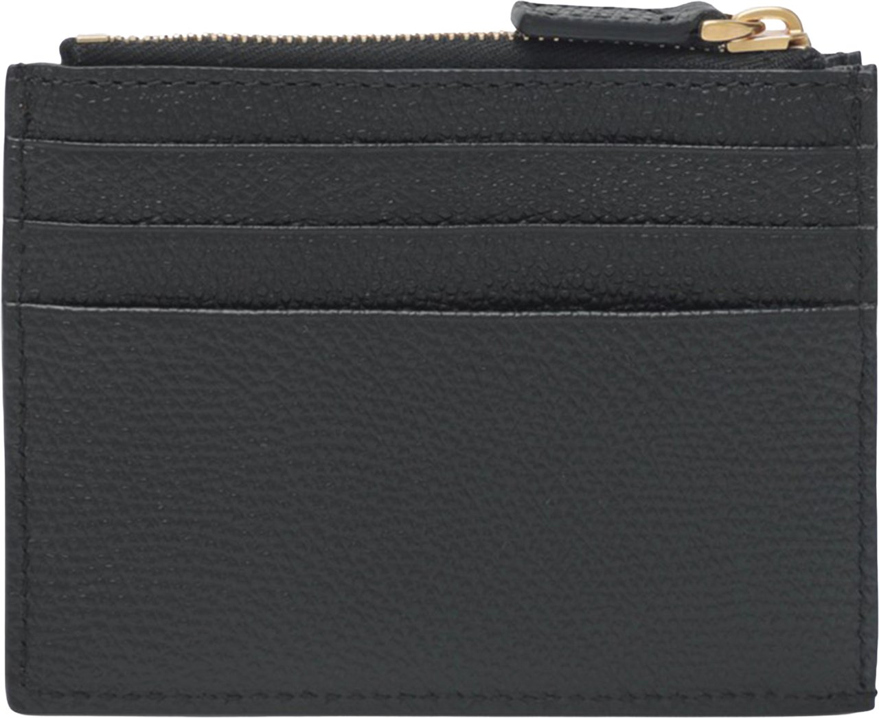 Valentino Black Vlogo Signature Textured Coin Case Zwart