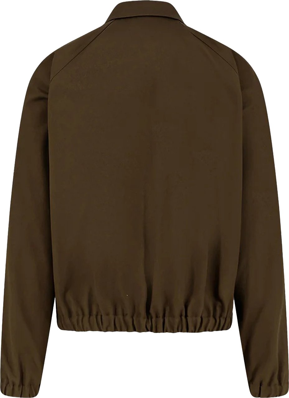 Valentino Brown Cropped Metallic-V Detail Casual Jacket Zwart