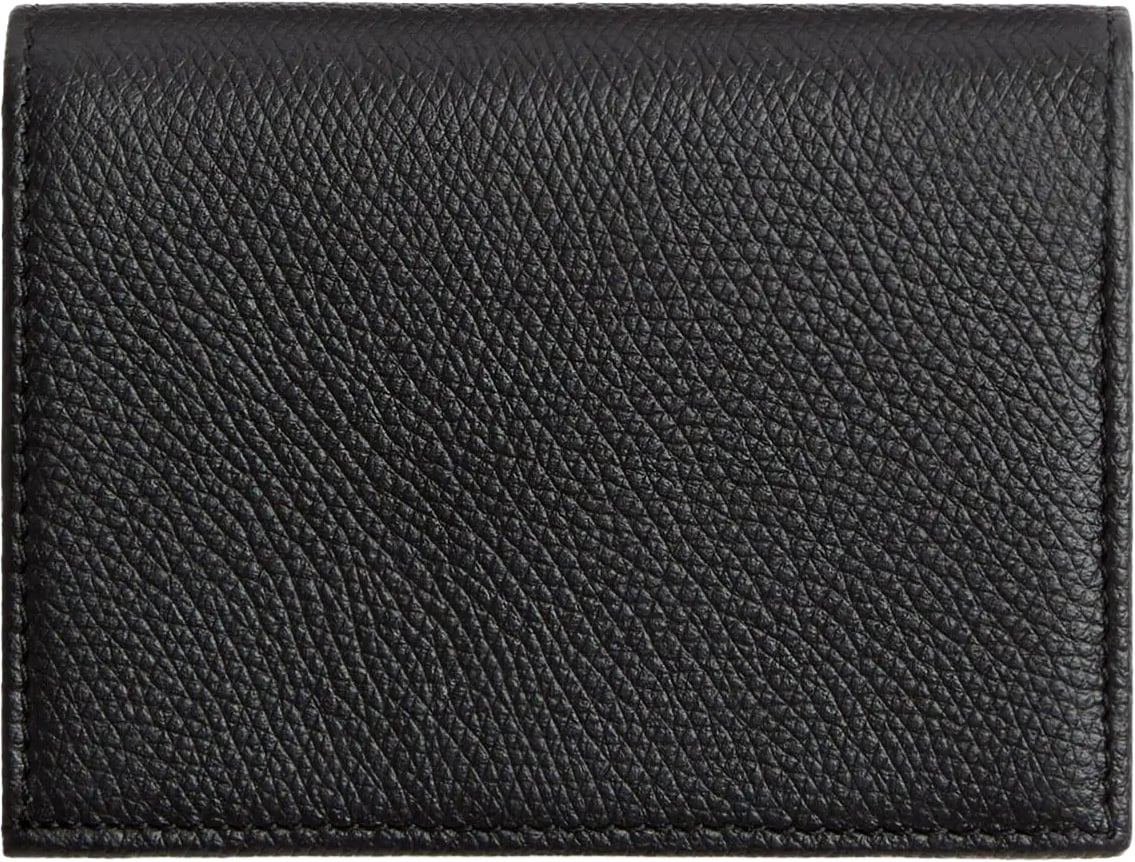Valentino Textured Leather Flap French Vlogo Wallet Zwart
