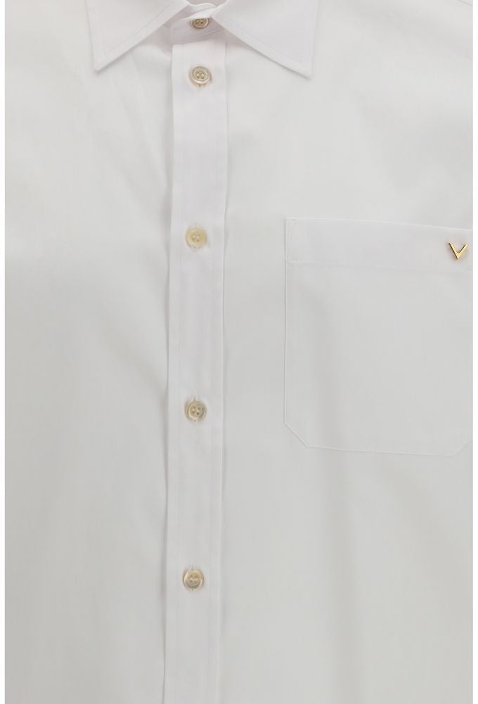 Valentino White Cotton Dress Shirt Wit