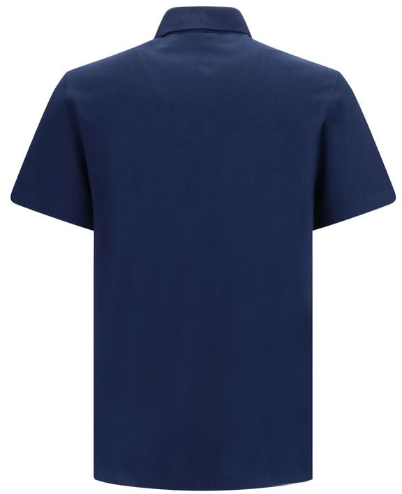 Valentino Blue Cotton Polo Shirt Blauw