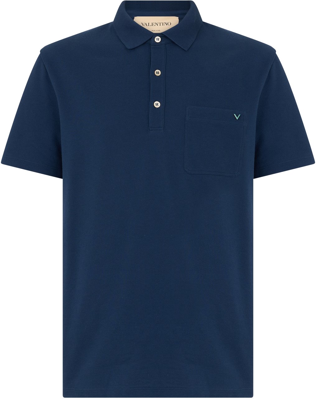 Valentino Pique cotton polo with VGold Blauw