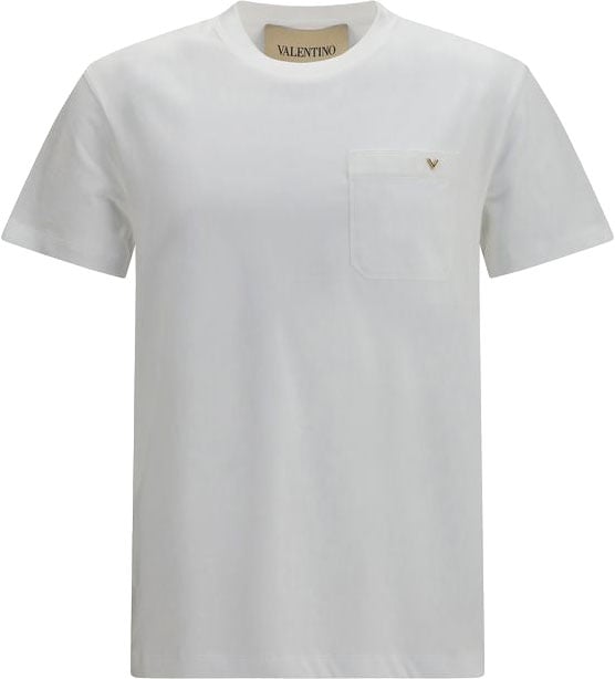 Valentino White Cotton T-Shirt Wit