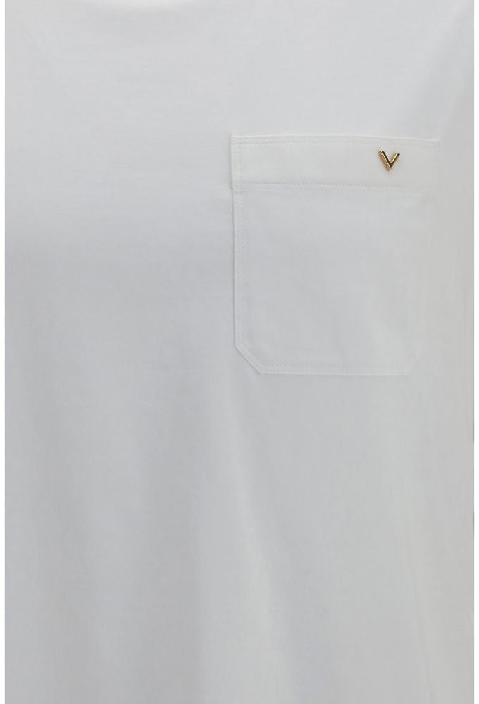 Valentino White Cotton T-Shirt Wit