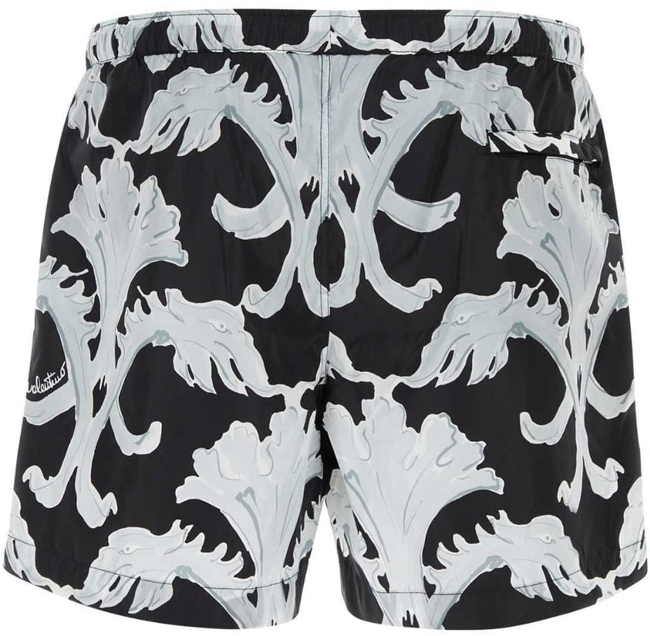 Valentino Valentino Metamorphos Wall-Print Swim Shorts Zwart