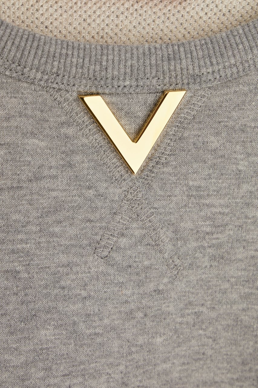 Valentino Valentino Grey cotton blend oversize sweatshirt Grijs