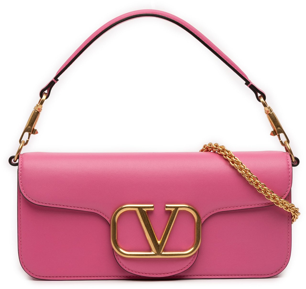 Valentino Medium Calfskin VLogo Loco Satchel Roze