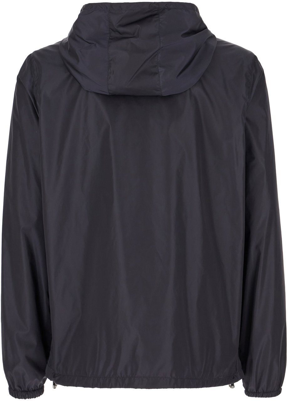 Valentino Valentino Navy blue nylon windbreaker Blauw