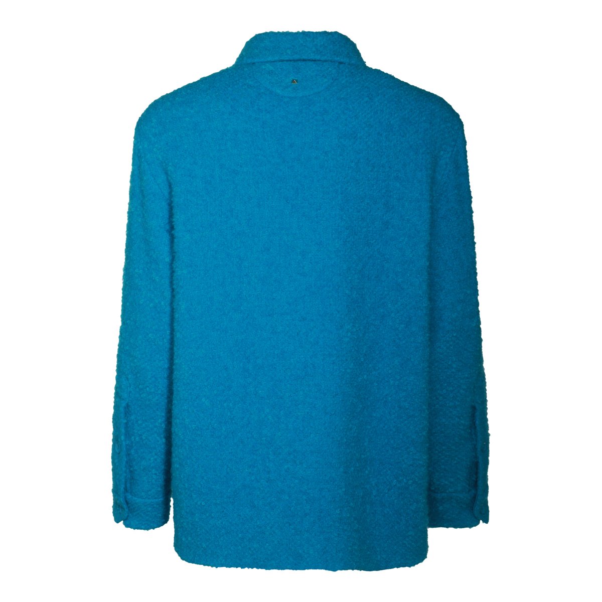 Valentino Blue Wool Down Jacket With Classic Design Elements Blauw