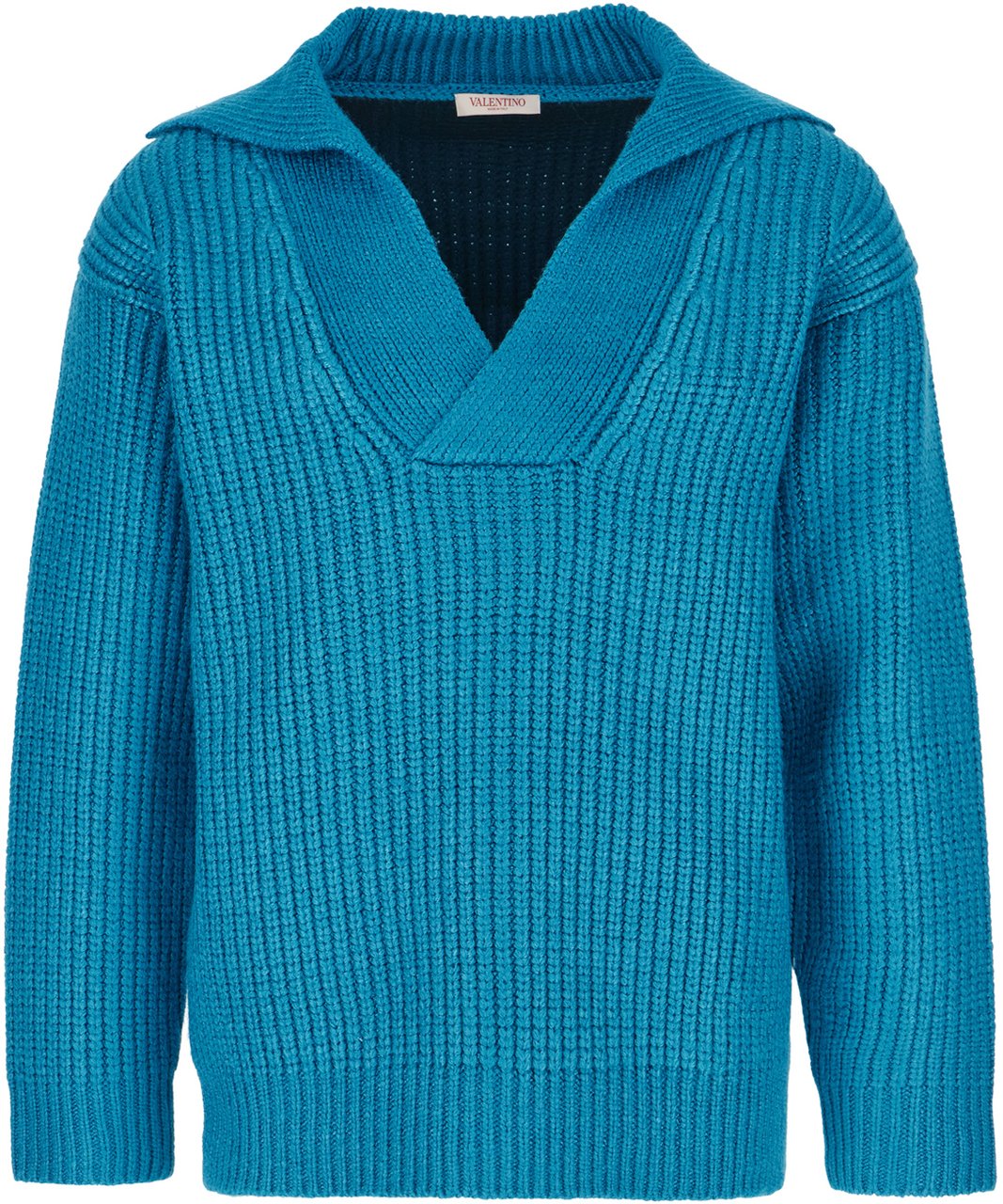 Valentino Valentino Fluo light blue silk blend oversize sweater Lichtblauw