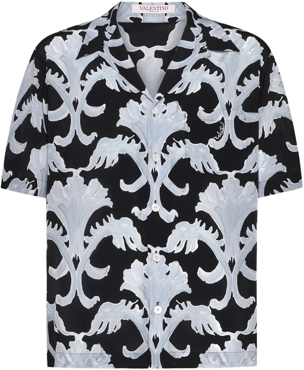 Valentino Valentino Garavani Metamorphos Wall Print Bowling Shirt Zwart