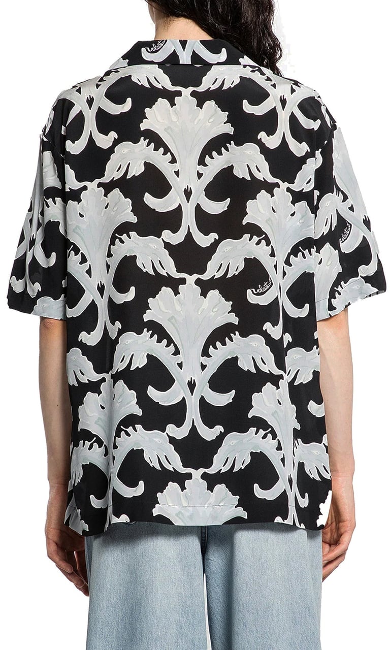 Valentino Valentino Garavani Metamorphos Wall Print Bowling Shirt Zwart