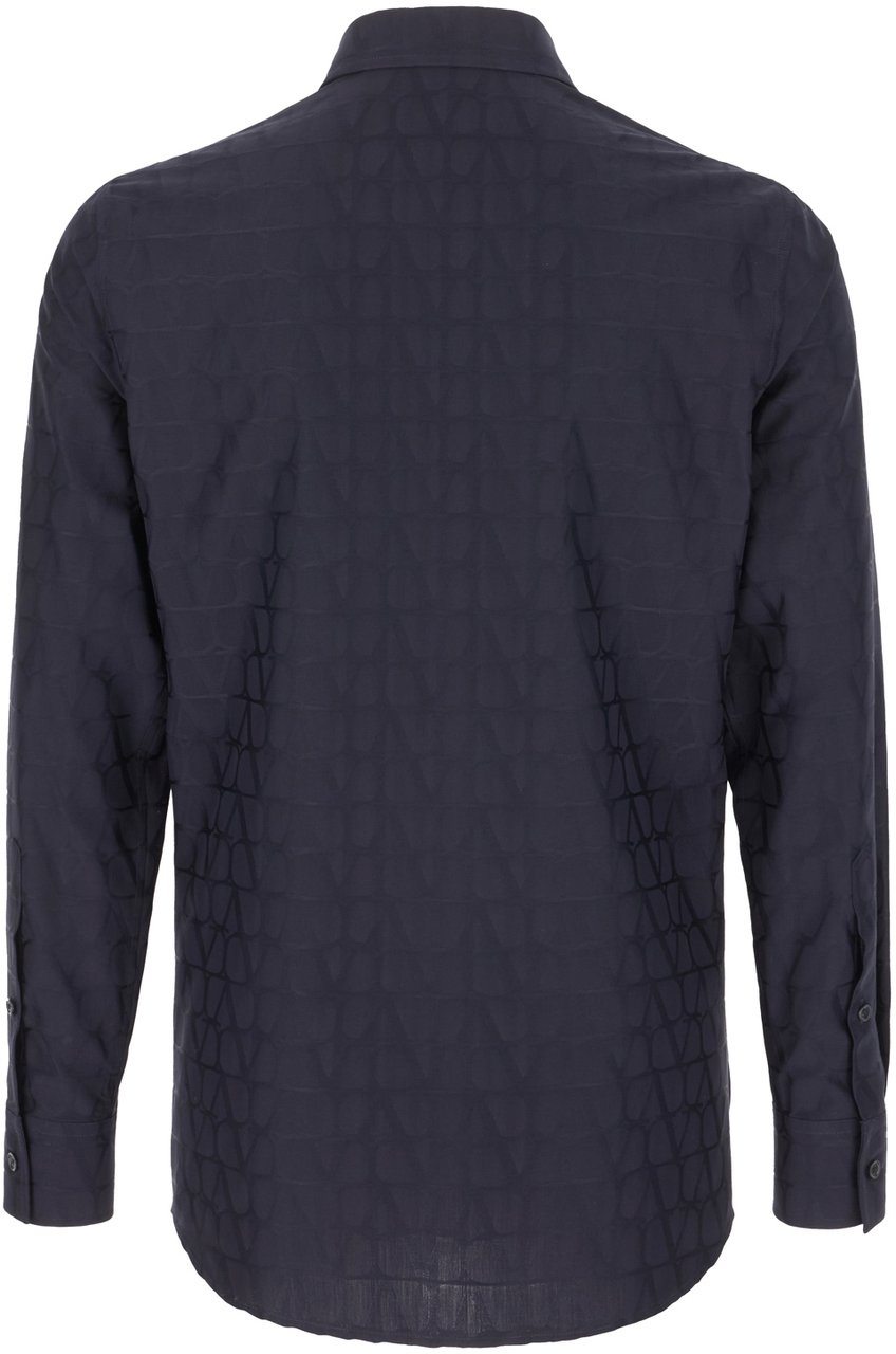 Valentino Valentino Printed poplin shirt Blauw