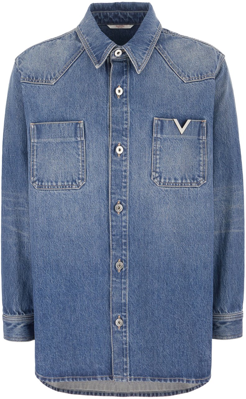 Valentino Valentino Denim shirt Blauw