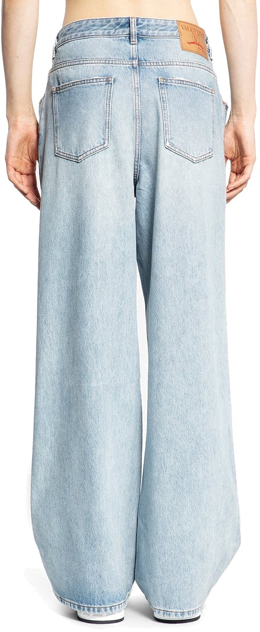 Valentino Valentino Cotton Denim Jeans Blauw