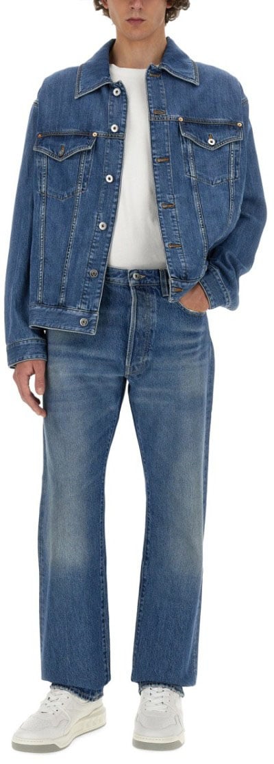 Valentino Classic Five-Pocket Denim Jeans With Logo Detail Blauw