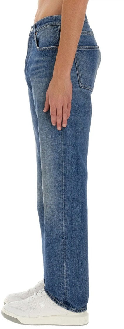 Valentino Classic Five-Pocket Denim Jeans With Logo Detail Blauw