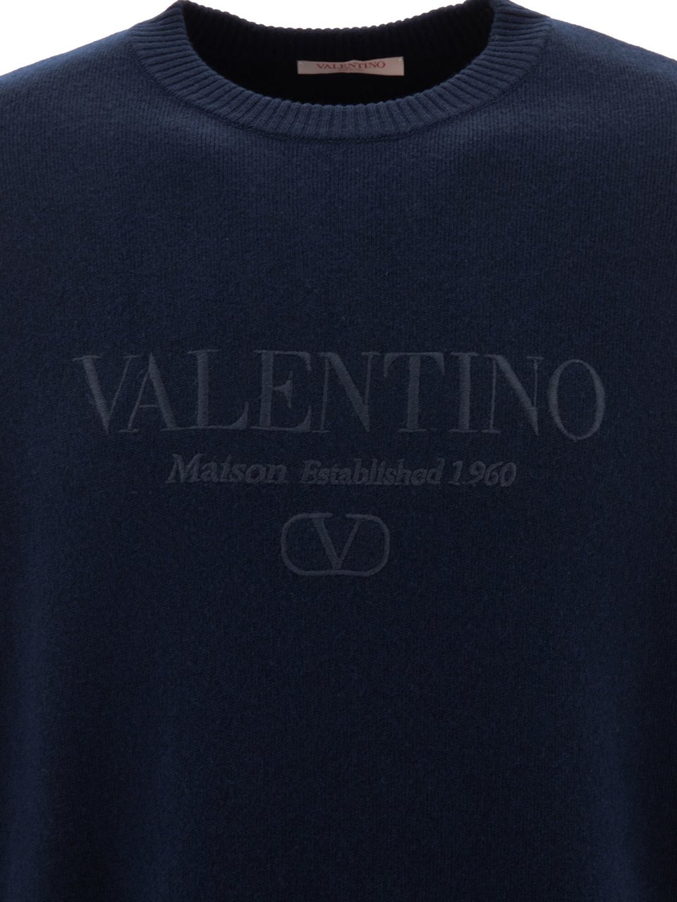 Valentino Wool sweater with Valentino embroidery Blauw