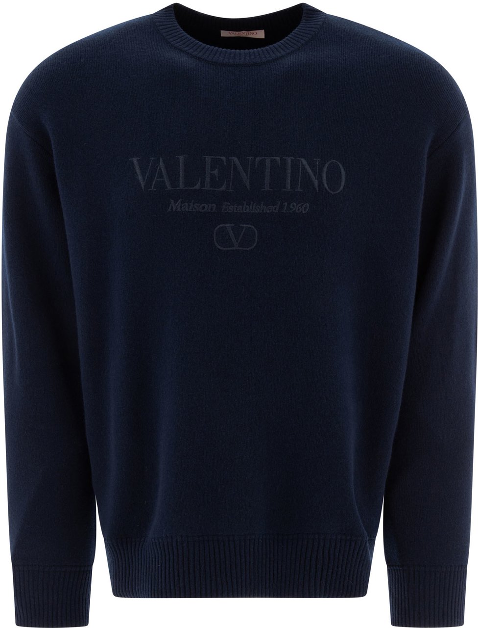 Valentino Wool sweater with Valentino embroidery Blauw