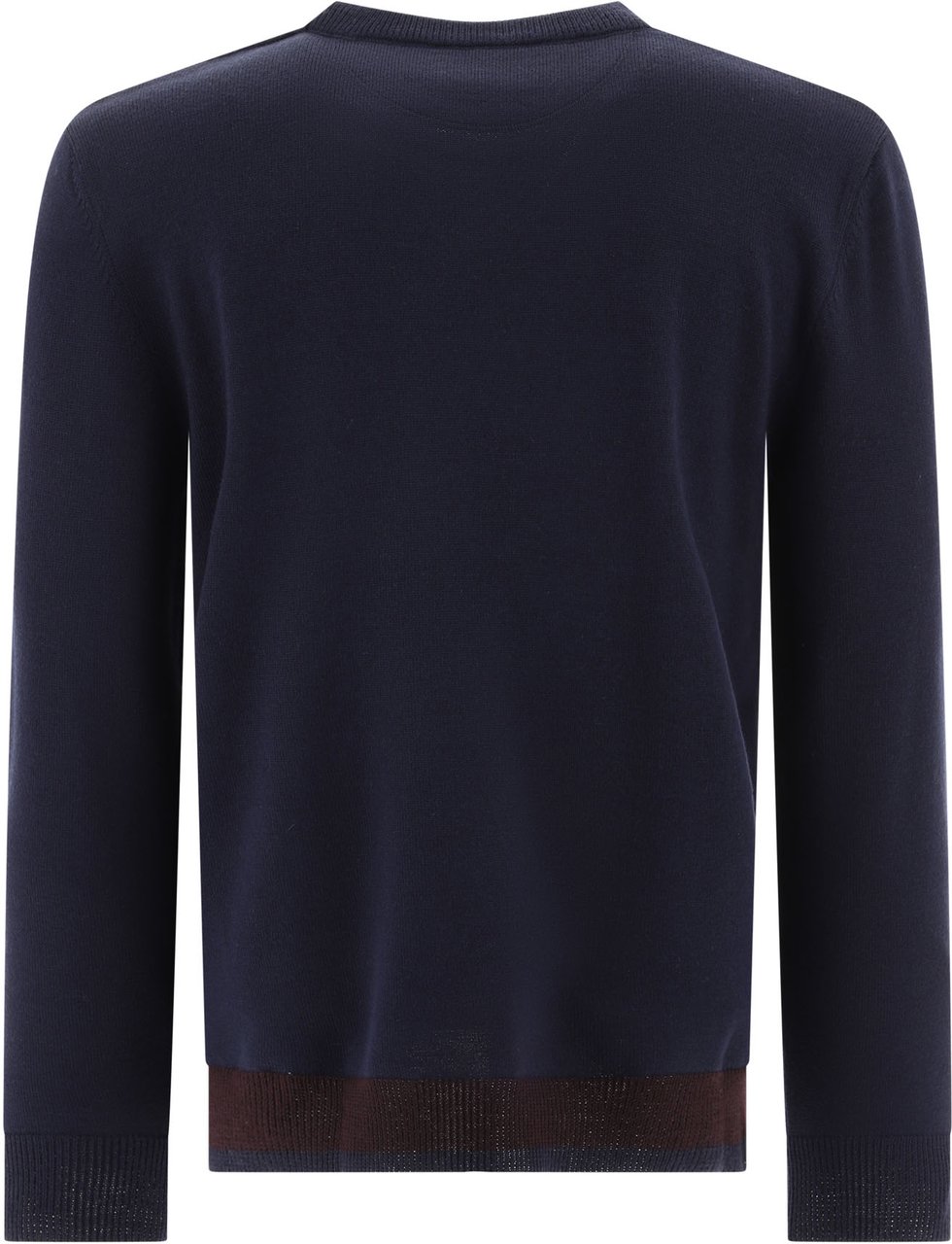 Valentino Sweater with rubberised V Detail Blauw