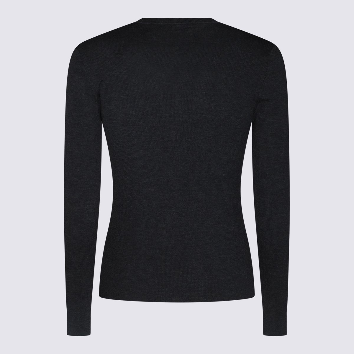 Valentino Fitted Black Sweater With Tonal Logo Embroidery Zwart