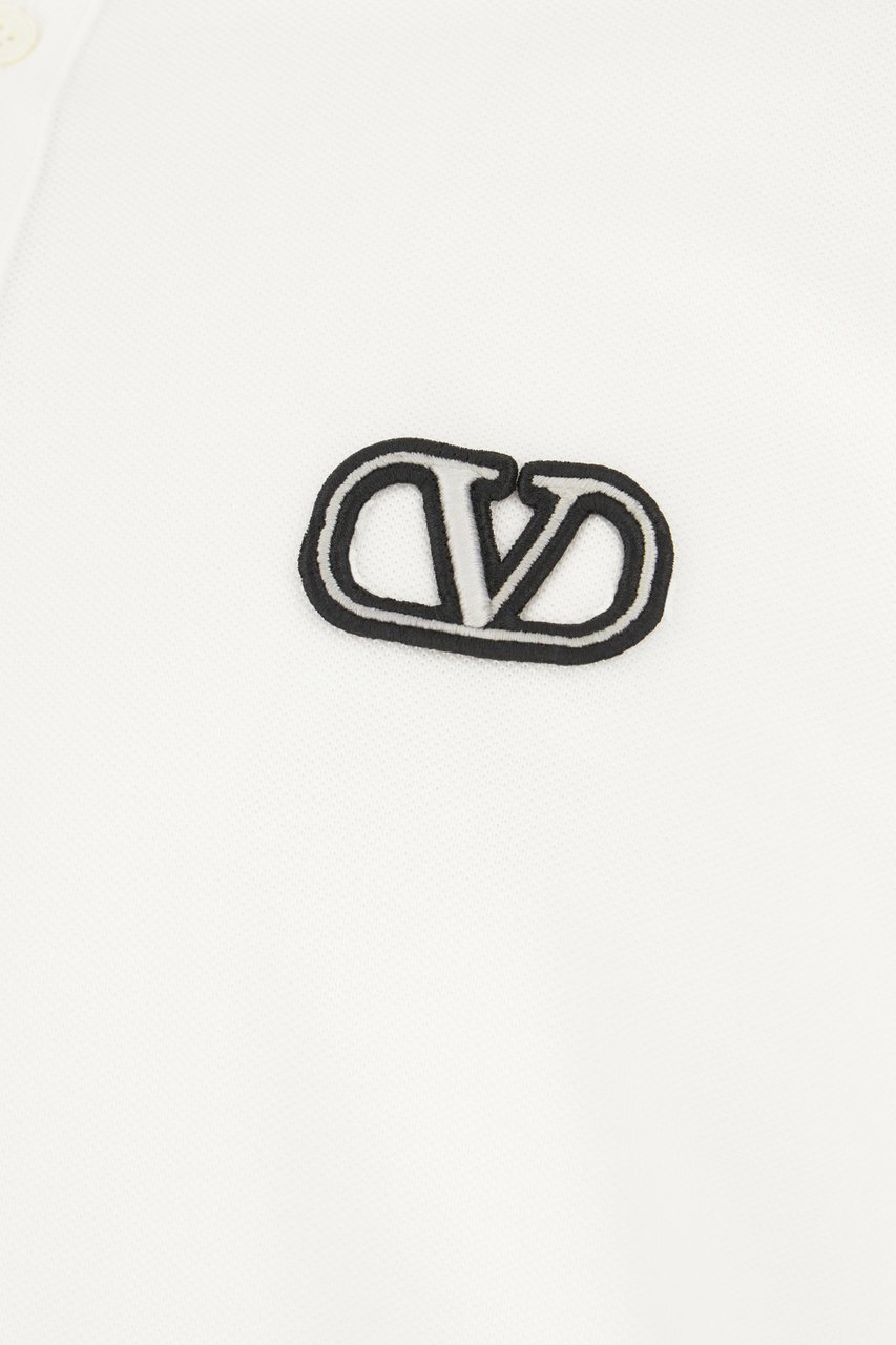 Valentino Valentino White piquet polo shirt Wit