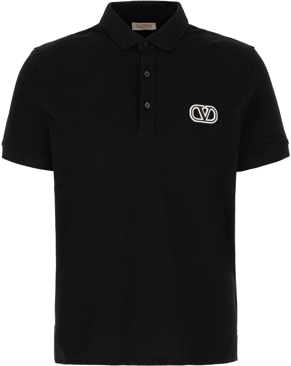 Valentino Valentino Black piquet polo shirt Zwart