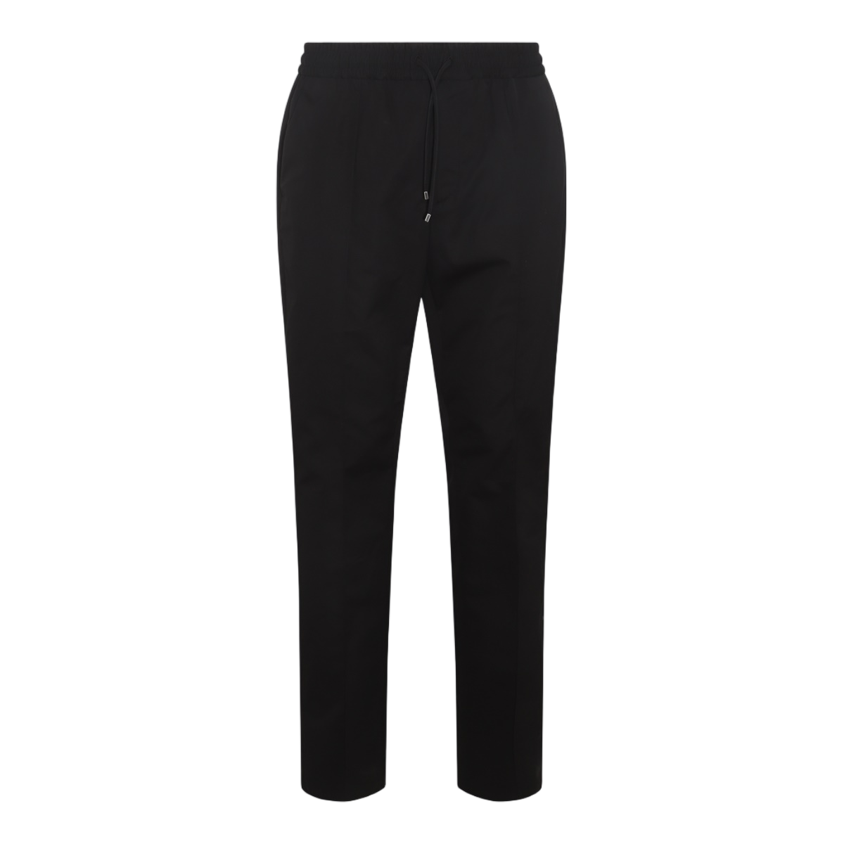 Valentino Tailored Black Trousers With Adjustable Drawstring And Buttoned Pockets Zwart