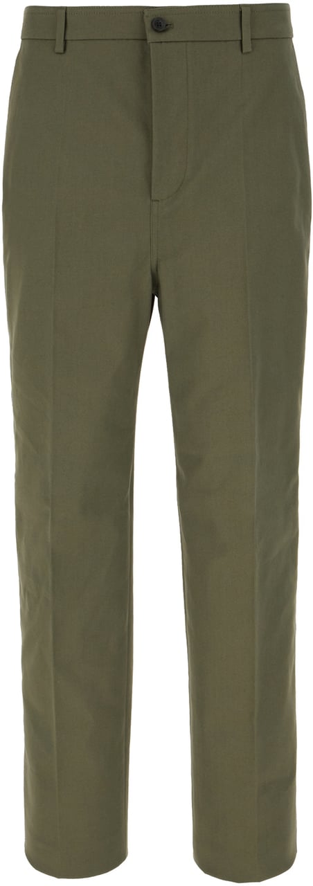 Valentino Valentino Military green stretch cotton pants Groen