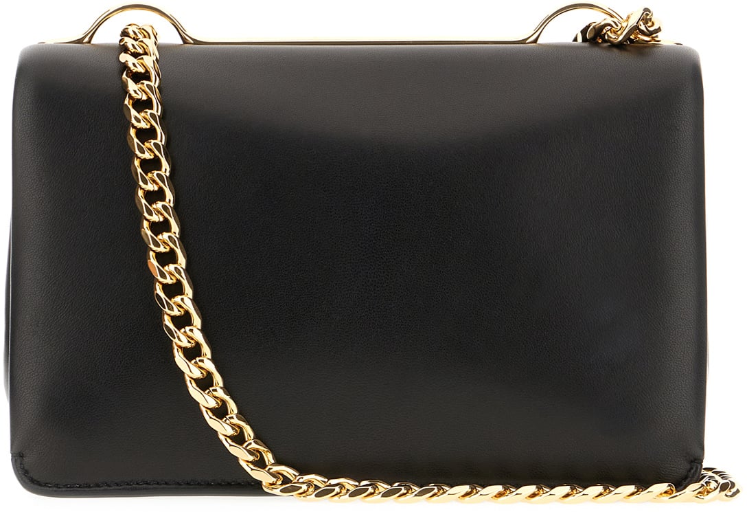 Valentino Valentino Black nappa leather VLogo crossbody bag Zwart