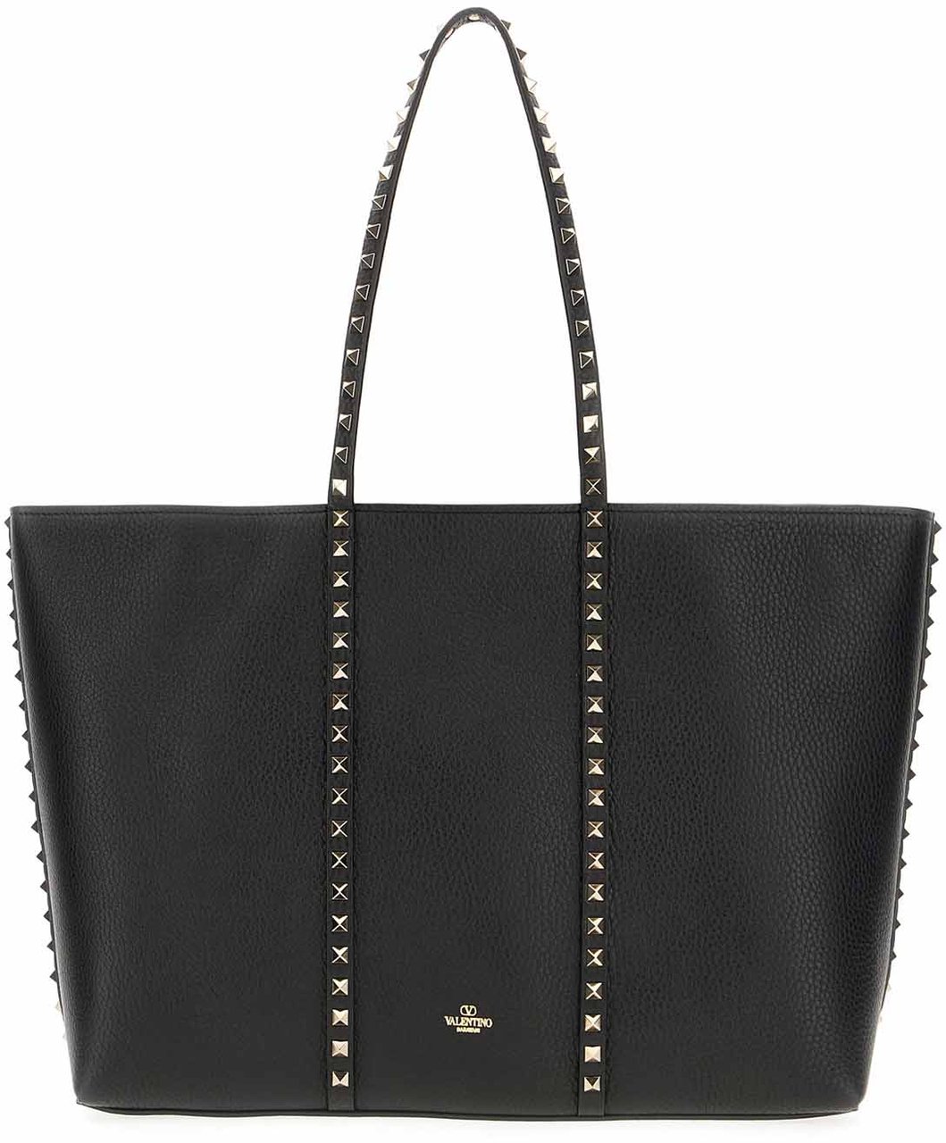 Valentino Valentino Black leather Rockstud shopping bag Zwart