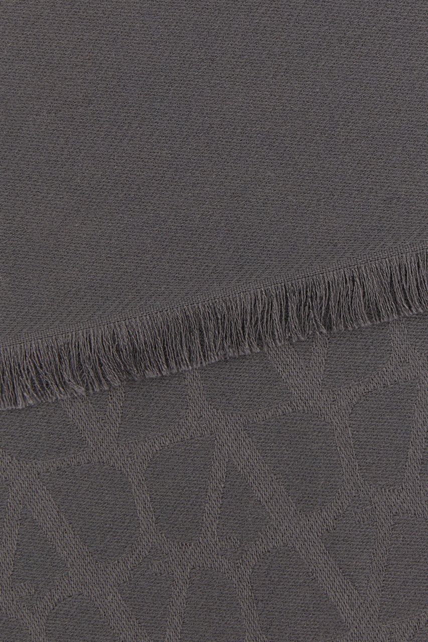 Valentino Valentino Dark grey silk blend scarf Grijs