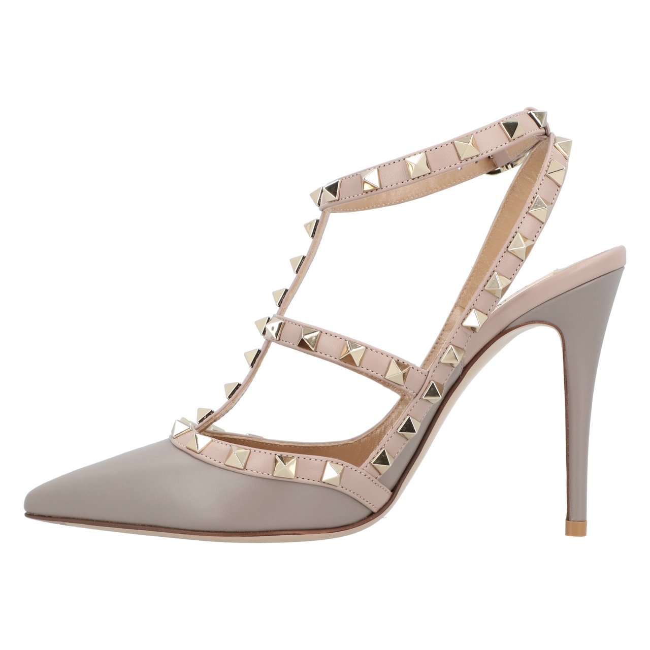 Valentino Brown Leather Rockstud Pumps Neutraal