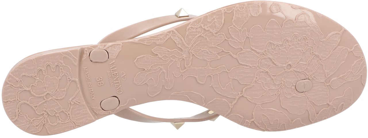 Valentino Rockstud Bow Flip Flops Neutraal