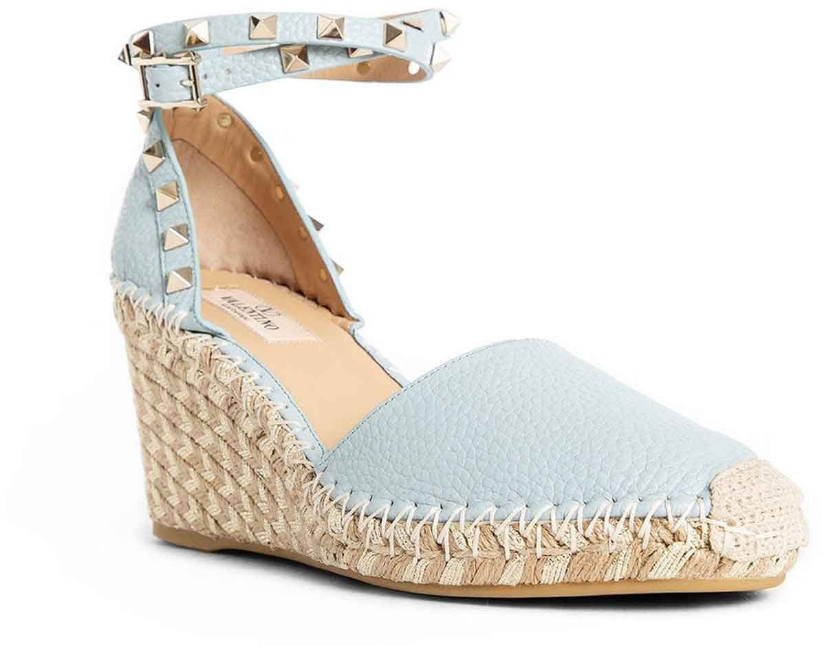 Valentino Valentino Garavani Rockstud Wedge Sandals Blauw