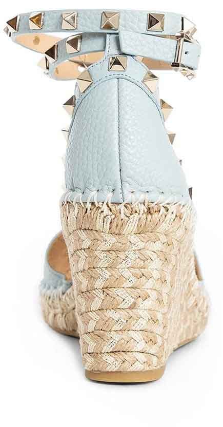 Valentino Valentino Garavani Rockstud Wedge Sandals Blauw