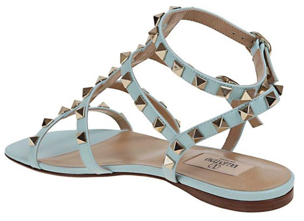 Valentino Valentino Garavani Rockstud T05 Flats Sandals Blauw