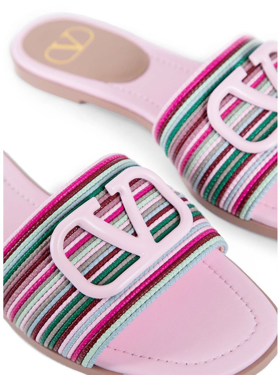 Valentino Valentino Garavani V Logo Signature Slides Roze